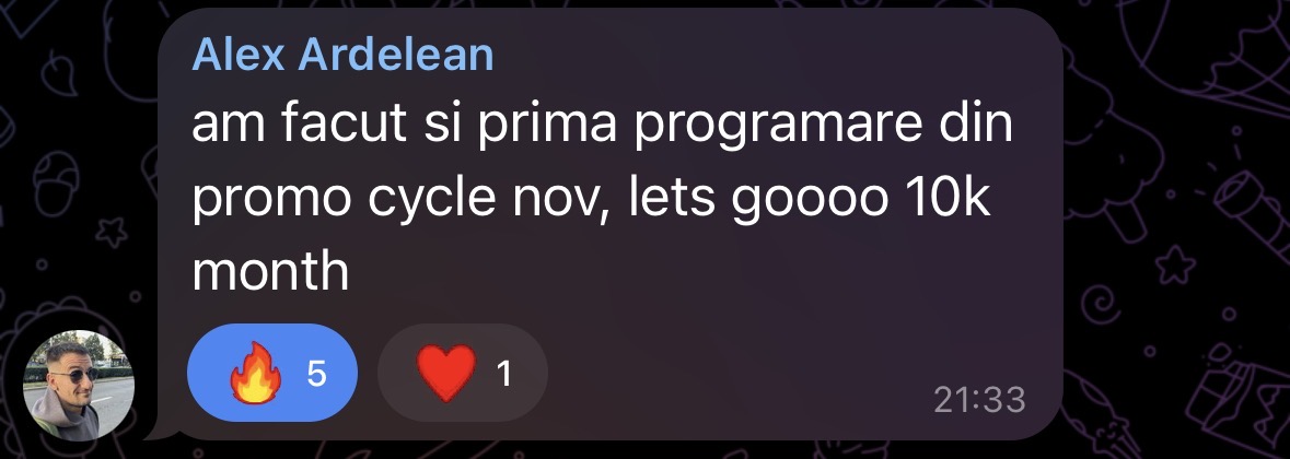 Alex spune că a obținut prima programare din campania promoțională.